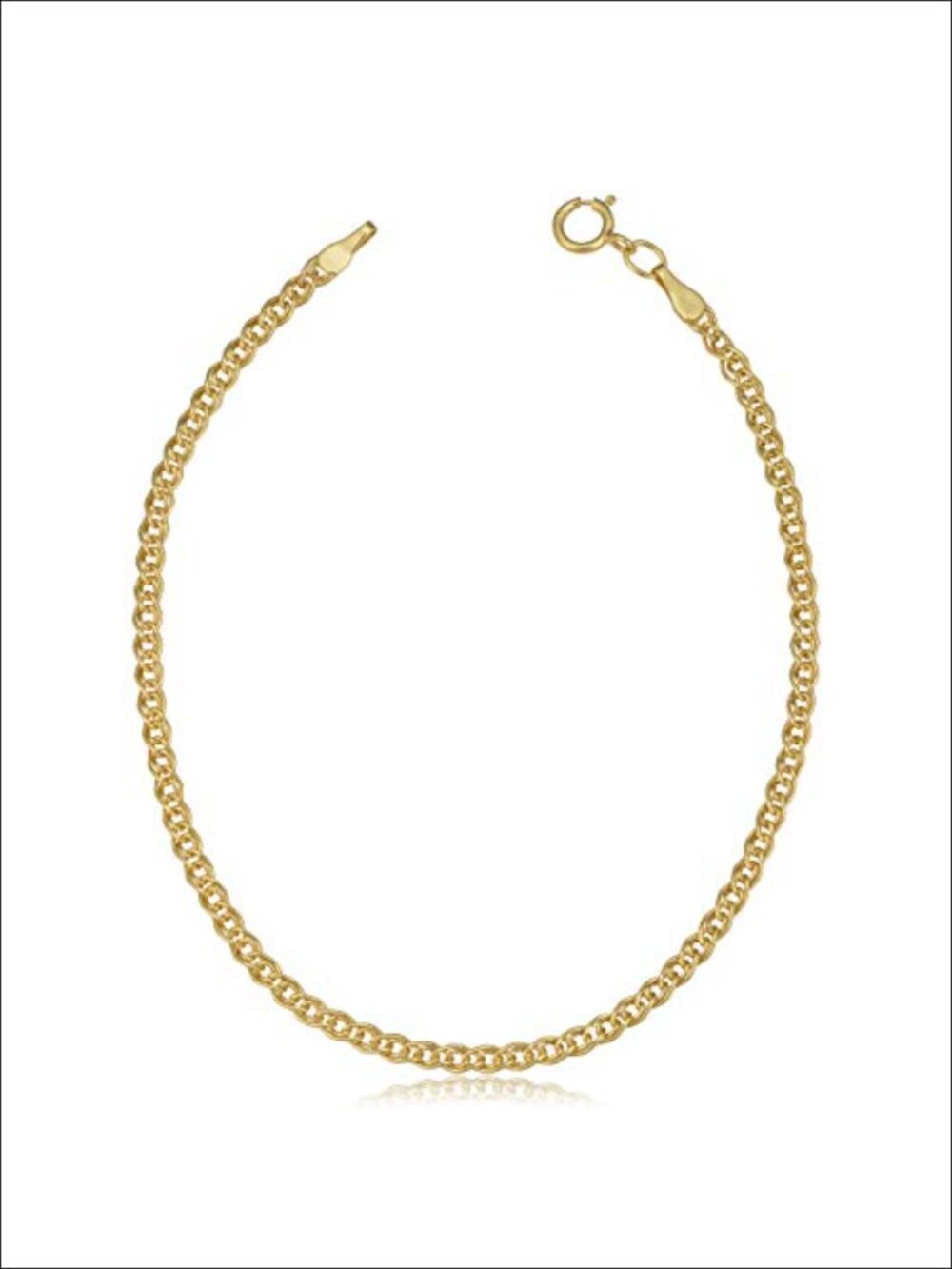 10K Solid Gold Contemporary Hollow Inner Link Bracelet 7 Inch